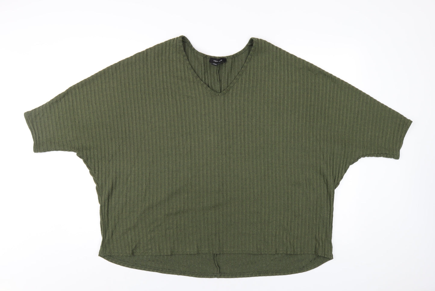 Womens UK Size M New Look Green Basic T-Shirt