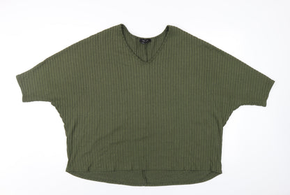 Womens UK Size M New Look Green Basic T-Shirt
