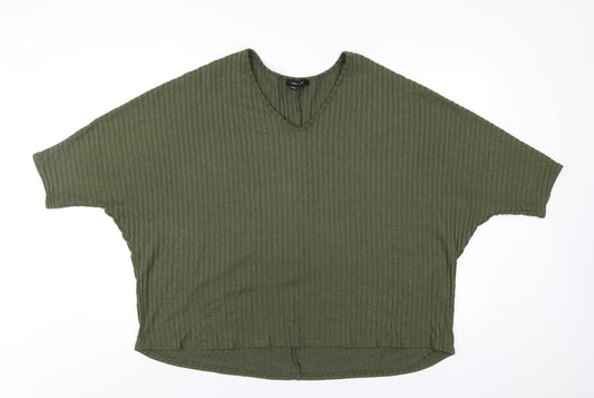 Womens UK Size M New Look Green Basic T-Shirt