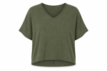 Womens UK Size M New Look Green Basic T-Shirt