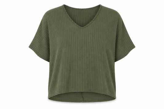 Womens UK Size M New Look Green Basic T-Shirt