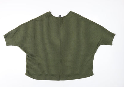 Womens UK Size M New Look Green Basic T-Shirt