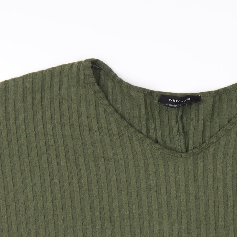 Womens UK Size M New Look Green Basic T-Shirt