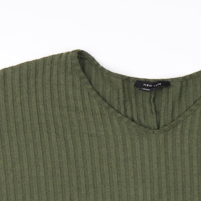 Womens UK Size M New Look Green Basic T-Shirt