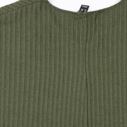 Womens UK Size M New Look Green Basic T-Shirt