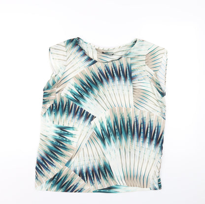 Autograph Womens Multicoloured Geometric Polyester Basic T-Shirt Size 14 Round Neck