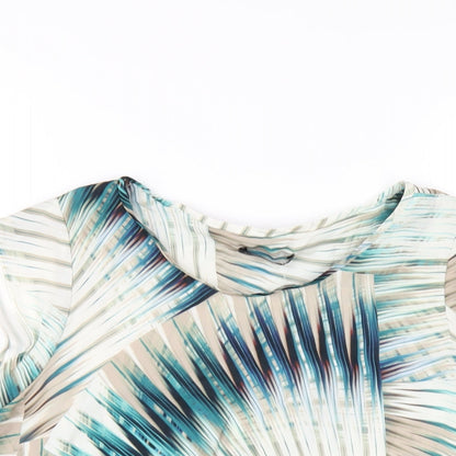 Autograph Womens Multicoloured Geometric Polyester Basic T-Shirt Size 14 Round Neck