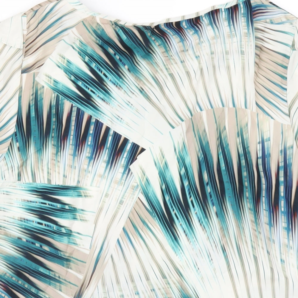 Autograph Womens Multicoloured Geometric Polyester Basic T-Shirt Size 14 Round Neck