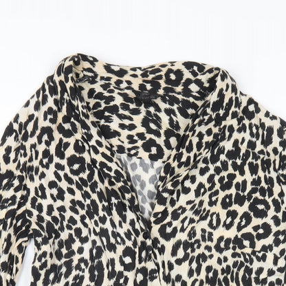Womens UK Size 10 Topshop Beige Basic Button-Up