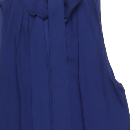 H&M Womens Blue Polyester A-Line Size 14 V-Neck Pullover
