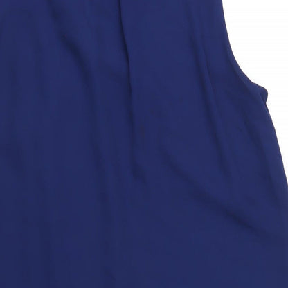 H&M Womens Blue Polyester A-Line Size 14 V-Neck Pullover