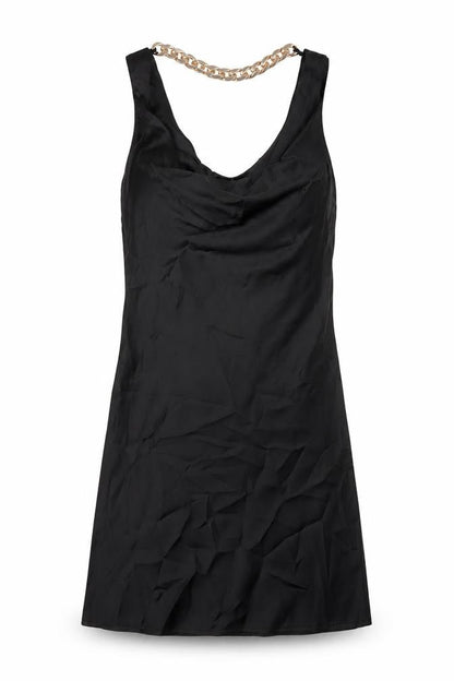 Boohoo Womens Black Polyester Mini Size 4 Cowl Neck Pullover