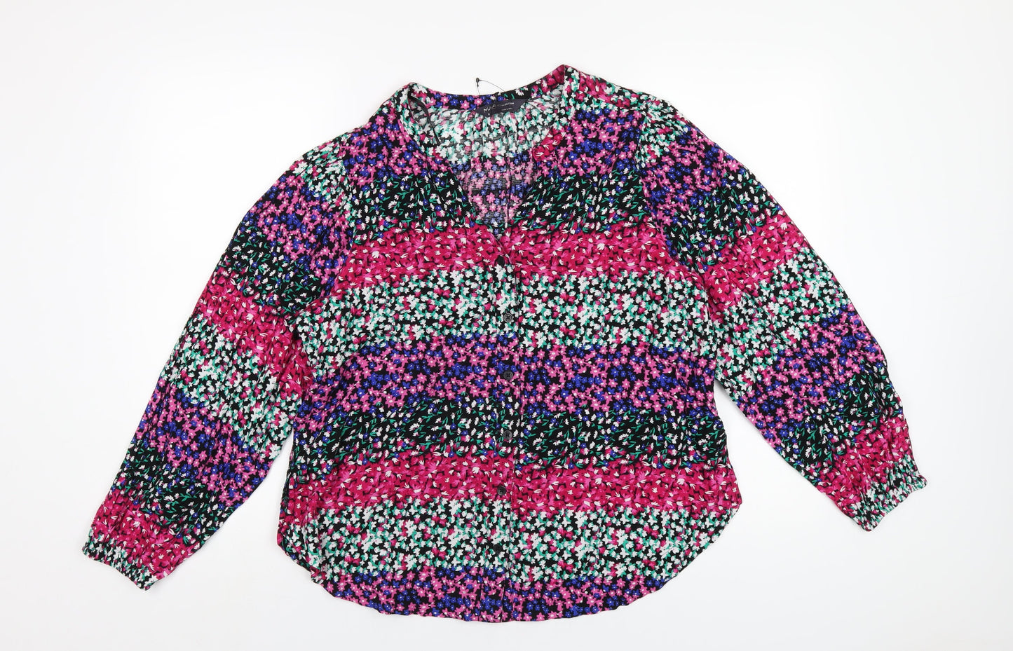 Womens UK Size 8 Marks and Spencer Multicoloured Basic Button-Up