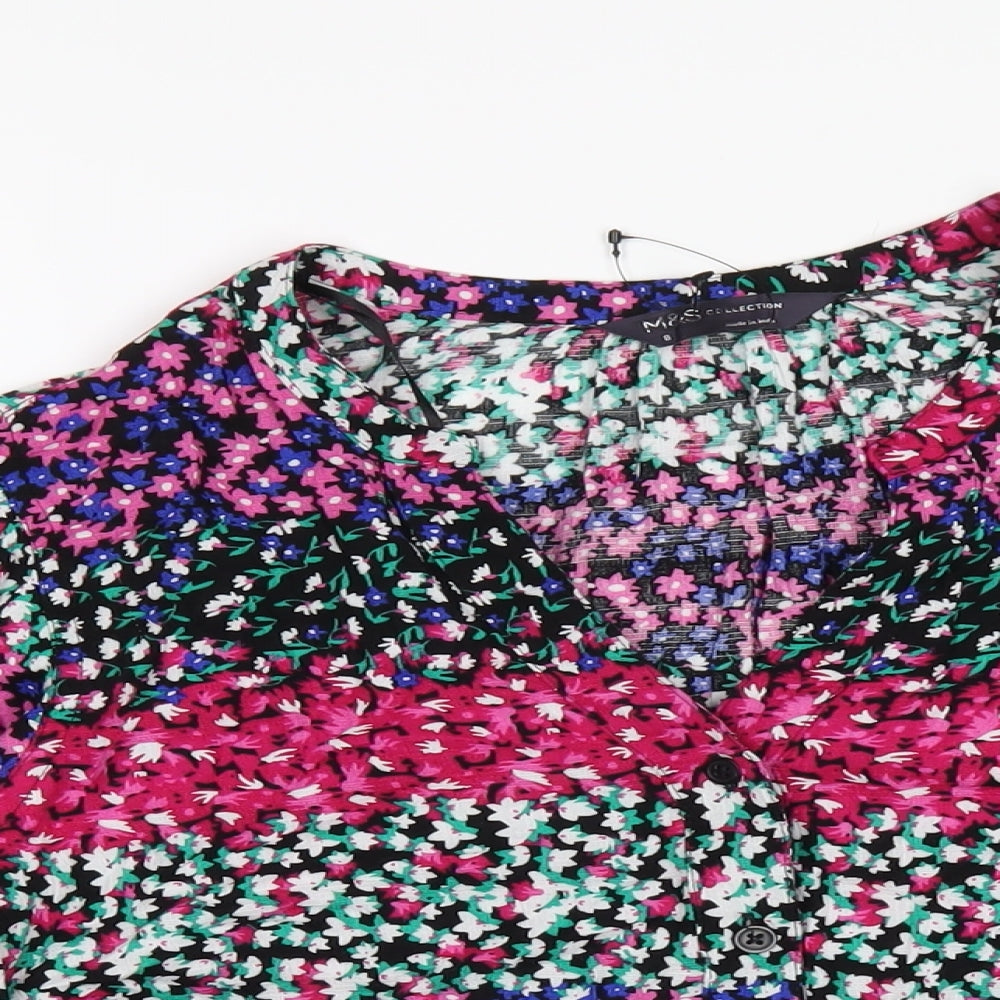 Womens UK Size 8 Marks and Spencer Multicoloured Basic Button-Up