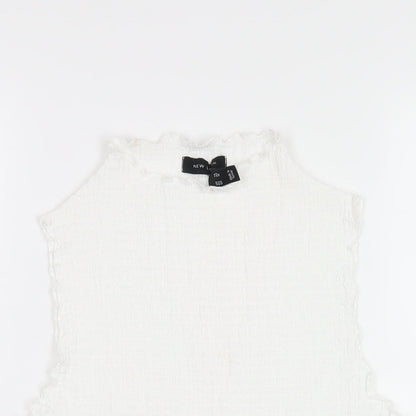Womens UK Size 14 New Look White Basic T-Shirt
