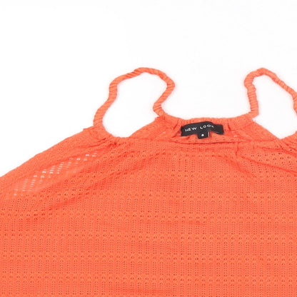 Womens UK Size 8 New Look Orange Basic T-Shirt