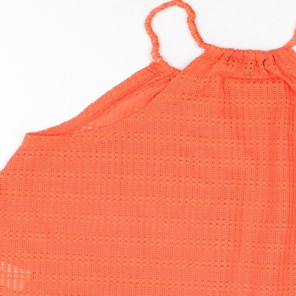 Womens UK Size 8 New Look Orange Basic T-Shirt