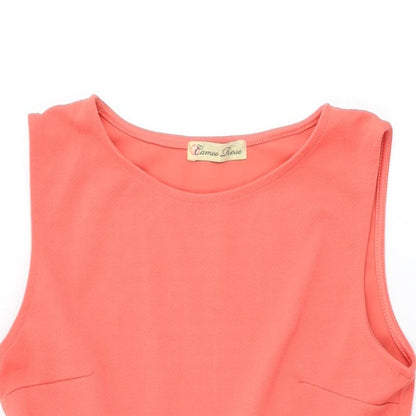 Cameo Rose Womens Pink Striped Polyester A-Line Size 14 Round Neck Pullover