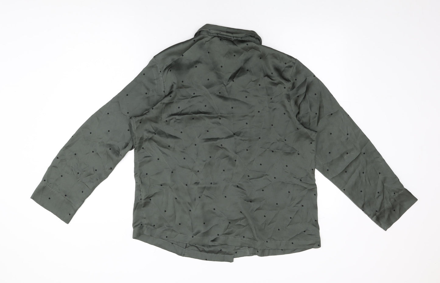Womens UK Size M H&M Green Basic Button-Up