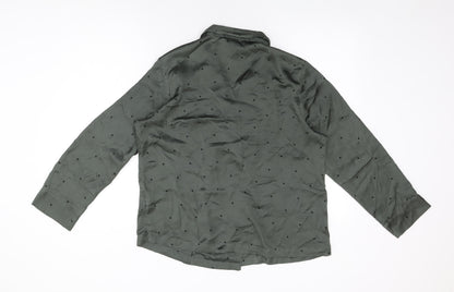 Womens UK Size M H&M Green Basic Button-Up