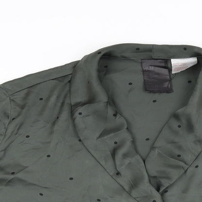 Womens UK Size M H&M Green Basic Button-Up