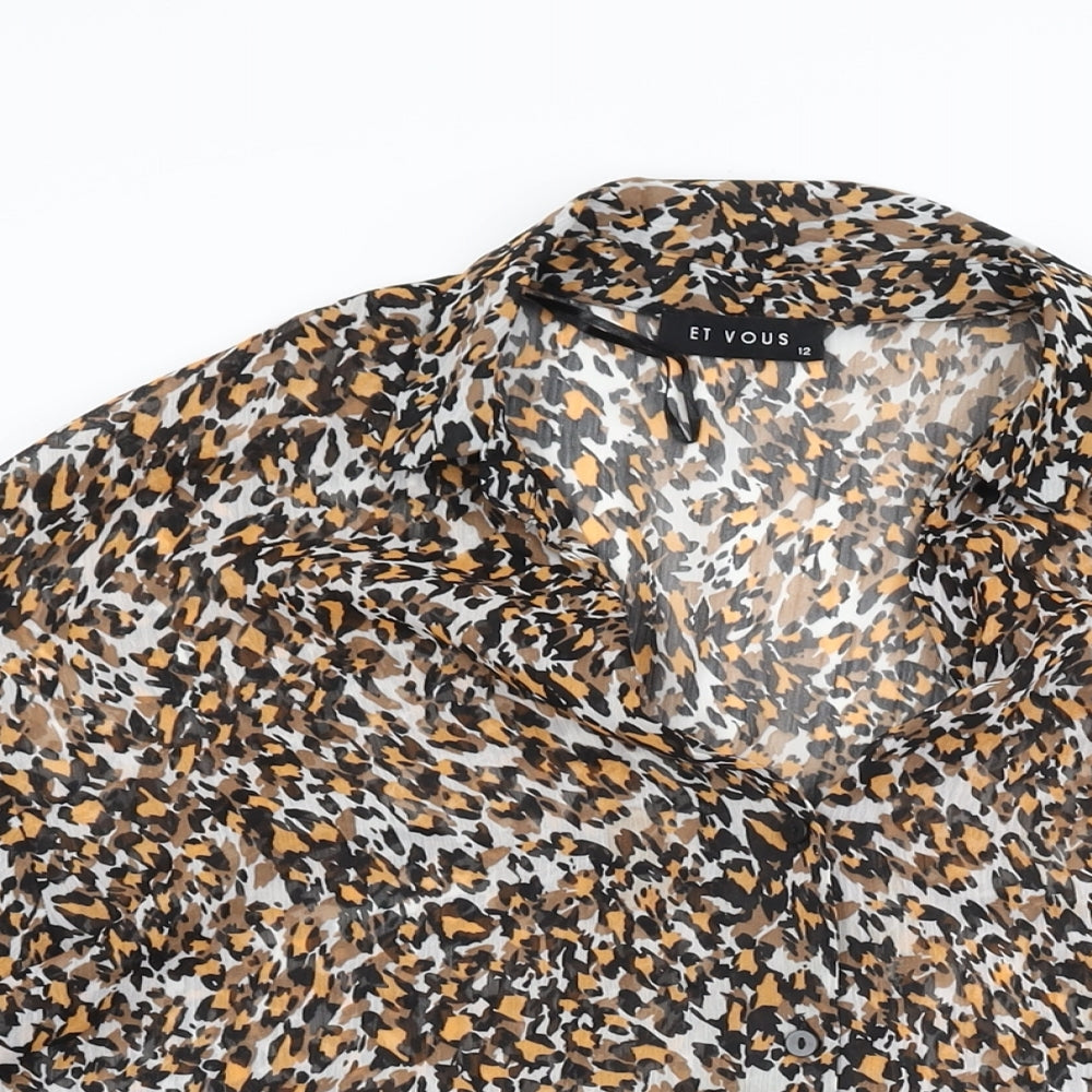 Womens UK Size 12 Et Vous Multicoloured Basic Button-Up