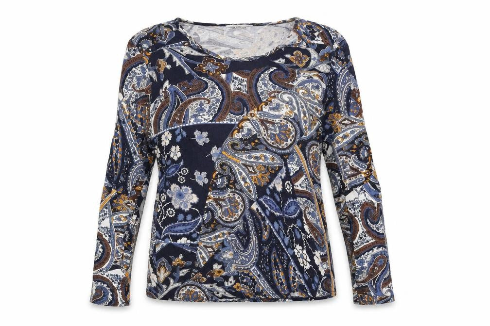 Womens UK Size 10 Afibel Blue Basic T-Shirt