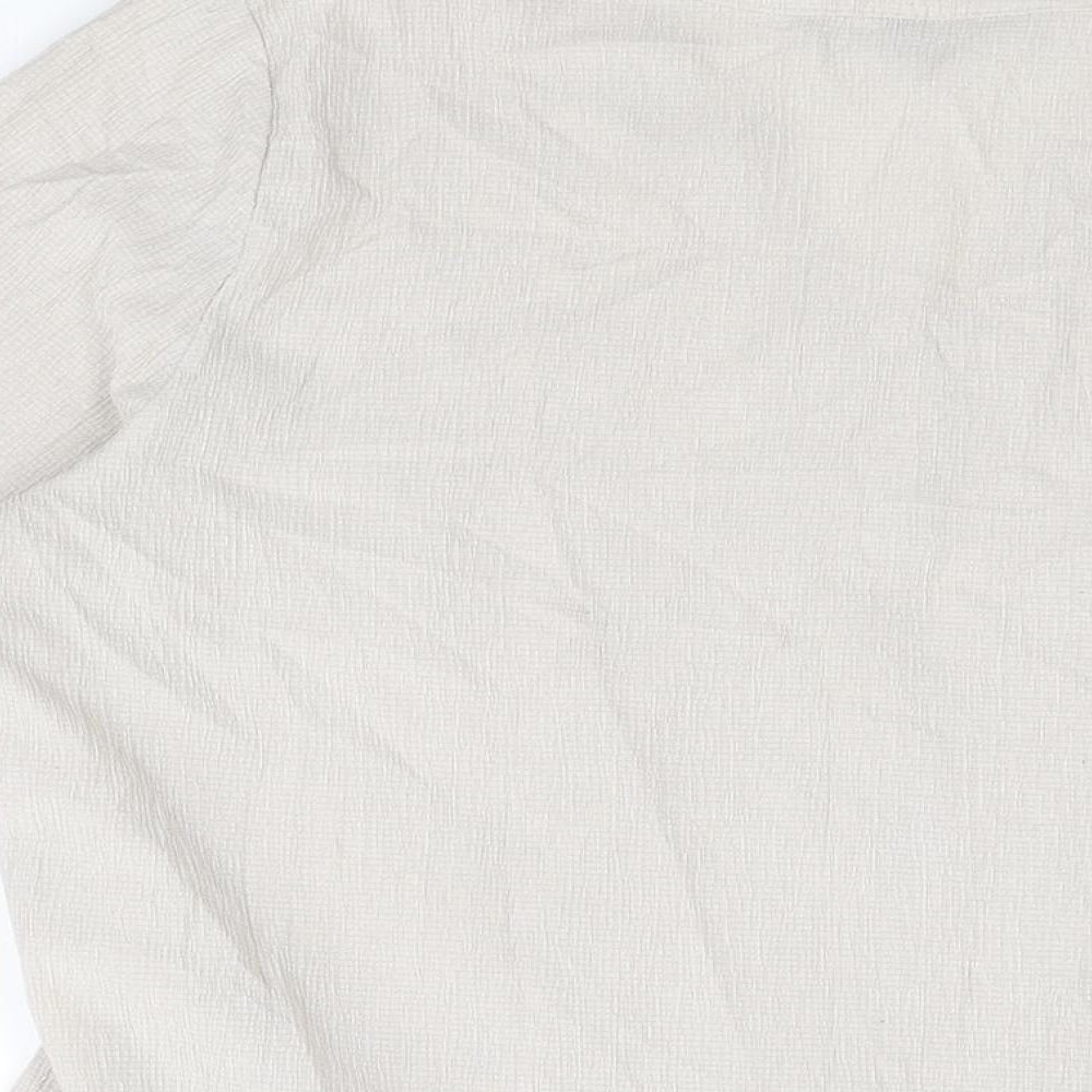 Bonmarché Womens Beige Polyester Basic Button-Up Size 12 V-Neck