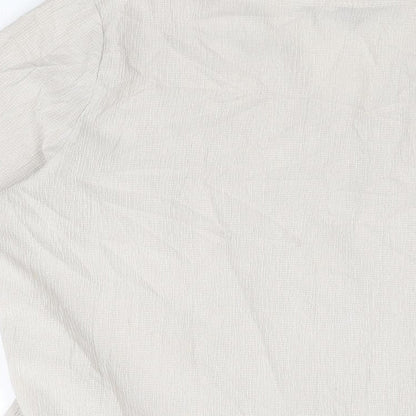 Bonmarché Womens Beige Polyester Basic Button-Up Size 12 V-Neck