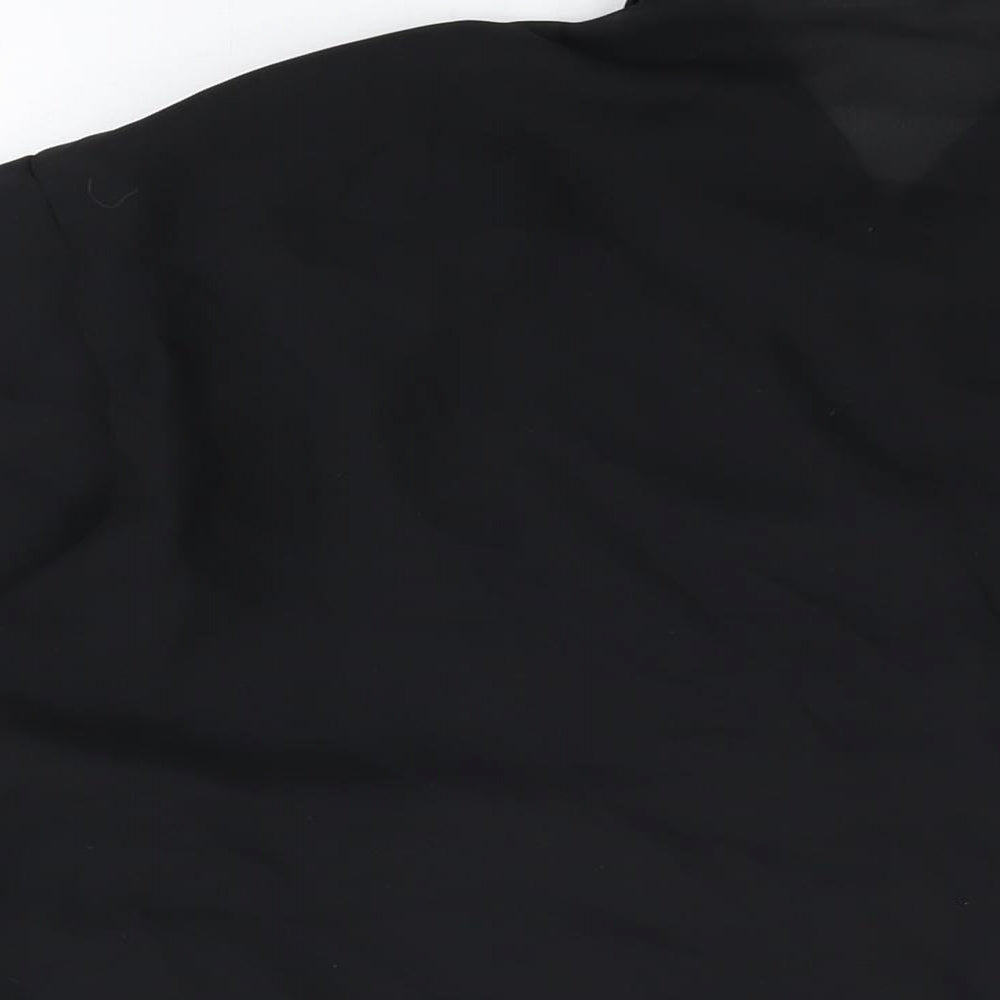 Elsie Whiteley Womens Black Polyester Basic Button-Up Size 12 Collared