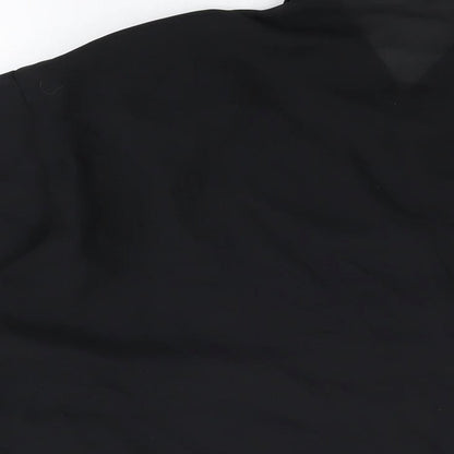 Elsie Whiteley Womens Black Polyester Basic Button-Up Size 12 Collared