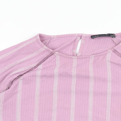 Womens UK Size 12 Marks and Spencer Purple Basic T-Shirt