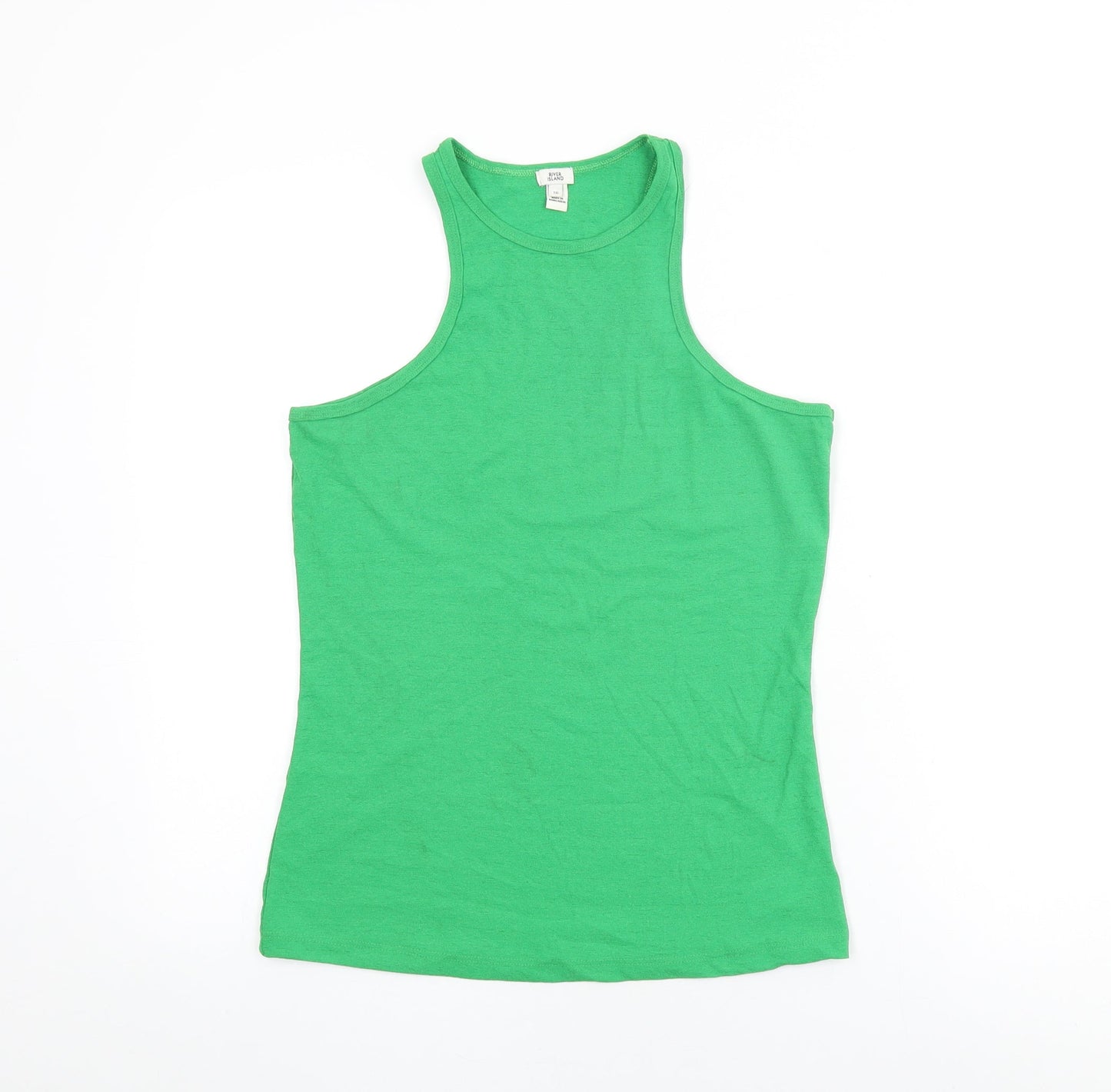 Womens UK Size 16 River Island Green Basic Tank