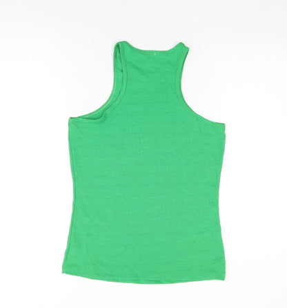 Womens UK Size 16 River Island Green Basic Tank