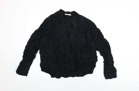 Womens UK Size XL Mango Black Basic Blouse