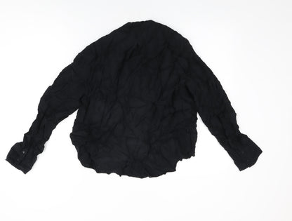 Womens UK Size XL Mango Black Basic Blouse