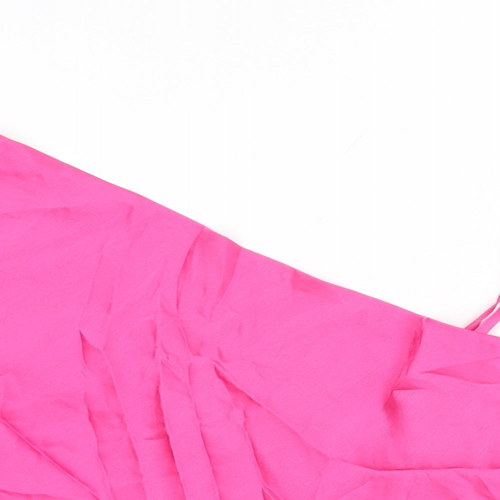 Nasty Gal Womens Pink Polyester Basic T-Shirt Size 20 One Shoulder