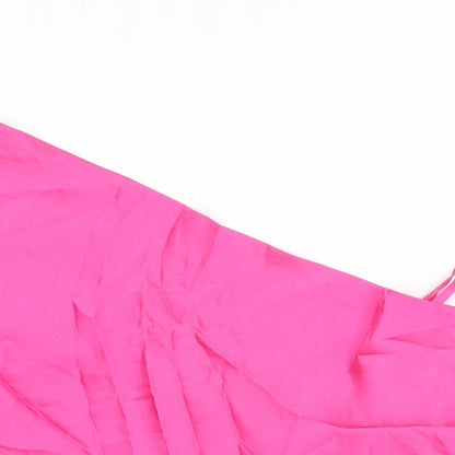 Nasty Gal Womens Pink Polyester Basic T-Shirt Size 20 One Shoulder