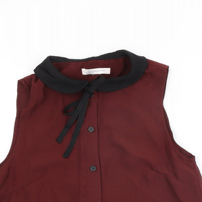 Glamorous Womens Red Polyester Basic Button-Up Size 8 Collared