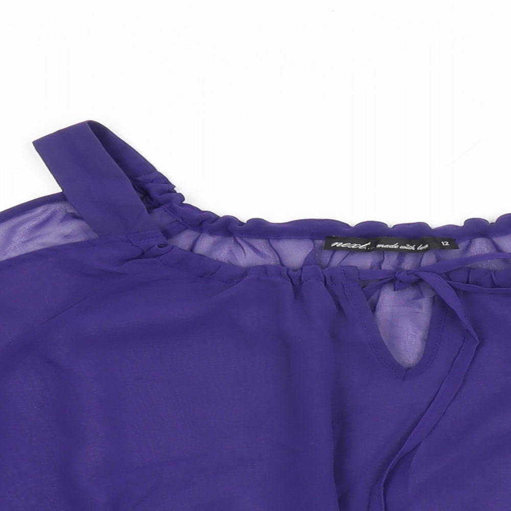 Womens UK Size 12 NEXT Blue Basic Blouse
