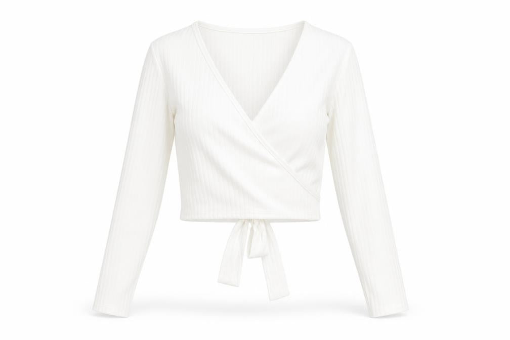 Womens UK Size 10 PRETTYLITTLETHING White Wrap T-Shirt