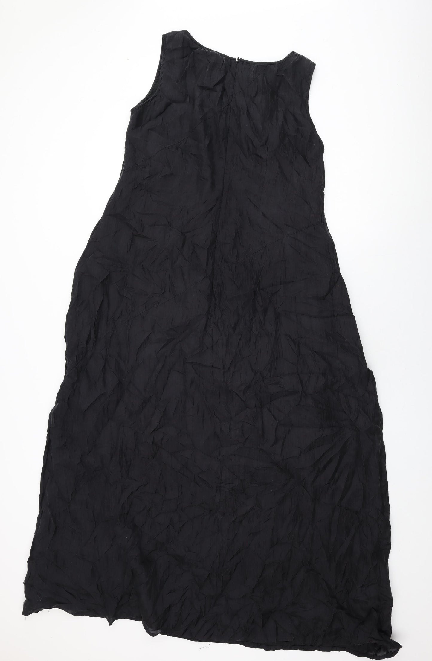 Press & Bastyan Womens Black Polyester Maxi Size 14 Round Neck Zip