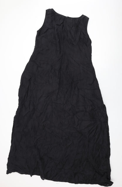 Press & Bastyan Womens Black Polyester Maxi Size 14 Round Neck Zip