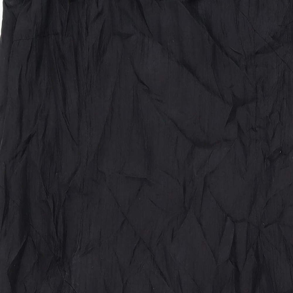 Press & Bastyan Womens Black Polyester Maxi Size 14 Round Neck Zip