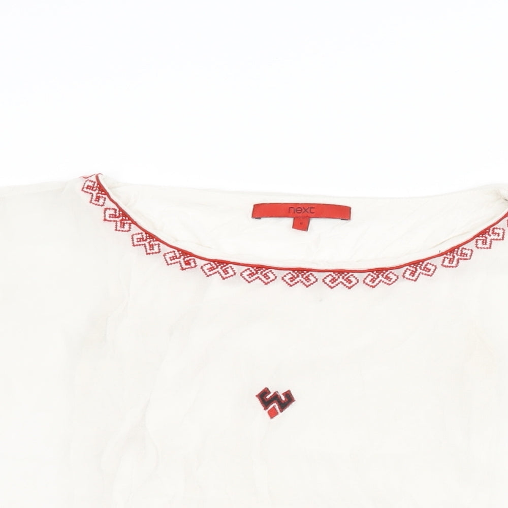 Womens UK Size 6 NEXT White Basic Blouse