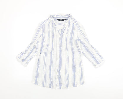 Womens UK Size 10 Isle Essentials White Basic Button-Up