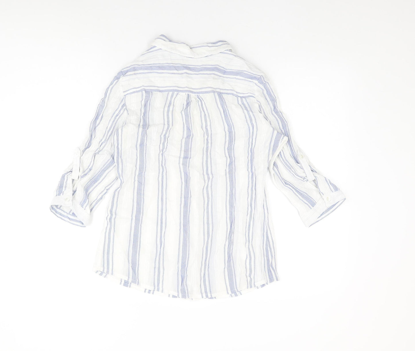 Womens UK Size 10 Isle Essentials White Basic Button-Up
