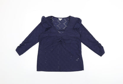 Womens UK Size 8 Khost Blue Basic T-Shirt