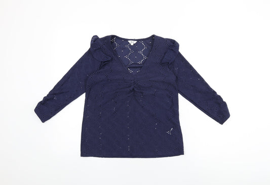 Womens UK Size 8 Khost Blue Basic T-Shirt