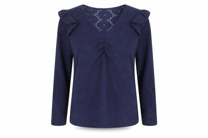 Womens UK Size 8 Khost Blue Basic T-Shirt